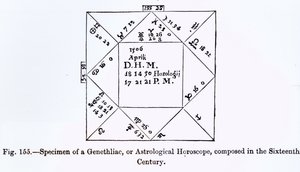 Genethliac lub horoskop astrologiczny z nauki i literatury w średniowieczu, napisany i wygrawerowany przez Paula Lacroix, 1878 autorstwa French School