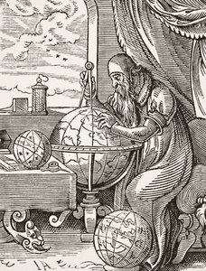 Niemiecki astronom i kosmograf, z Science and Literature in the Middle Ages Paula Lacroix (1806-84) opublikowany Londyn 1878 autorstwa French School