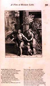 Człowiek zabrany na śmierć, ilustracja z „Widoku na ludzkie życie” z „Doktryny moralności” Marin Le Roy de Gomberville (1600-74), rycina Daret (rycina) autorstwa French School