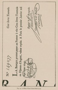 Notatka z Laws Royal Bank (1719) autorstwa French School