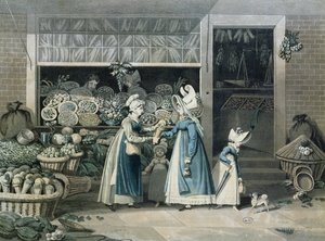 Paryski sklep warzywny, początek XIX wieku autorstwa French School