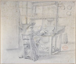 Malarz porcelany w fabryce Sevres, ok. 1780 autorstwa French School