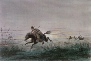 Listonosz American Pony Express zaatakowany przez rdzennych Amerykanów