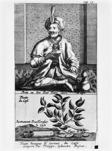 Garnek do robienia kawy, ilustracja z Nowego i ciekawego traktatu o kawie, herbacie i czekoladzie autorstwa Philippe Sylvestre Dufour, La Haye, opublikowana w 1693 r. autorstwa French School