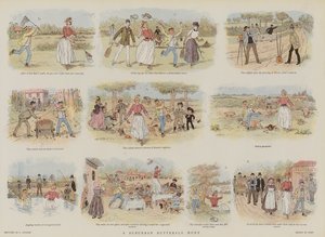 Podmiejskie polowanie na motyle (chromolitho) autorstwa French School