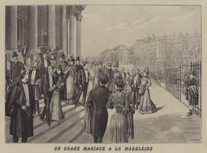 Uroczysty ślub w kościele La Madeleine w Paryżu (lito) autorstwa French School