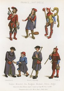 Strażnik więzienny, minstrel, głupiec, burżuazja, żebrak, pielgrzym i pasterz autorstwa French School