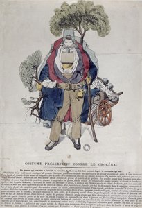 Człowiek chroniony przed cholerą, ok. 1831 r. autorstwa French School