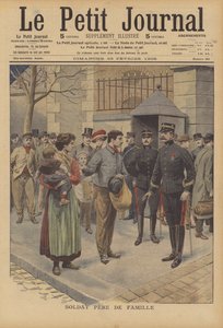 Żołnierz i głowa jego rodziny (kolor lito) autorstwa French School