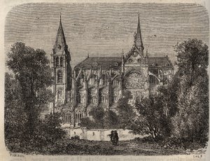 Opactwo Saint-Victor (św. Wiktor) w Paryżu, założone w XII wieku - grawerowanie w „Histoire de France” Victora Duruy (1811-1894) - 1882 autorstwa French School