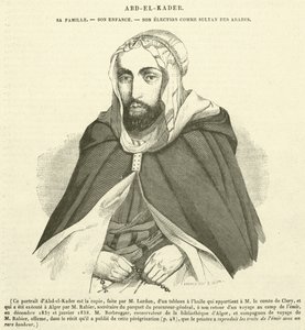 Abd-el-Kader, jego rodzina, dzieciństwo, wybór na sułtana Arabów (rycina) autorstwa French School