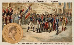 Abdykacja Napoleona w Fontainebleau autorstwa French School