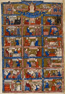 Dodać. 30024 f.1v Dwadzieścia jeden scen przedstawiających sztukę i naukę z „Li Livres dou Tresor” Brunetto Latini autorstwa French School