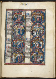 Dodaj MS Harley 1527, f.105r, miniatury z biblijnego moralisée (welin) autorstwa French School