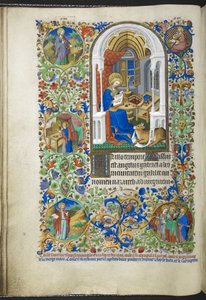 Dodaj Ms 18850 f.20v Luke the Evangelist, z Book of Hours (The Bedford Hours) c.1410-30 (atrament, kolor i złoto na welinie) autorstwa French School