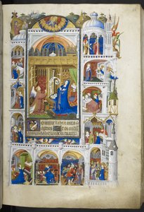Dodaj Ms 18850 f.32r, Zwiastowanie, z Księgi Godzin (Godziny Bedforda) c.1410-30 (tusz, kolor i złoto na welinie) autorstwa French School