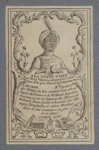 Reklama papeterii A la Teste Noire, Paryż, 1756 autorstwa French School