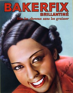 Reklama brylantyny do włosów Bakerfix z udziałem Josephine Baker (1906-75) autorstwa French School
