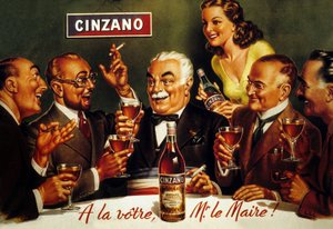 Reklama Cinzano Blanc (kolor lito) autorstwa French School