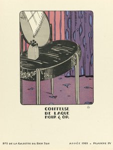 Reklama "Coiffeuse de Laque Noir  Or", wyd. 1921 (nadruk szablonowy) autorstwa French School
