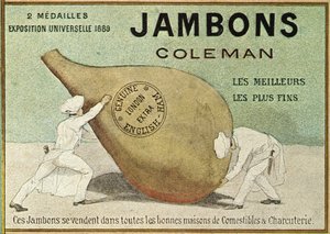 Reklama „Jambons Coleman”, koniec XIX wieku (kolor lito) autorstwa French School