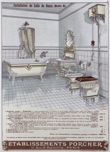 Reklama łazienek firmy Etablissements Porcner, 1899 autorstwa French School