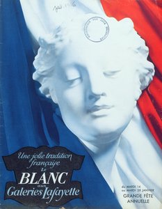 Reklama styczniowej wyprzedaży w "Galeries Lafayette autorstwa French School