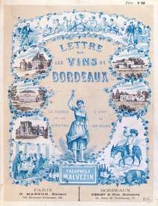 Reklama promująca publikację Lettre sur les Vins de Bordeaux autorstwa Theophile Malvezin, 1889 autorstwa French School