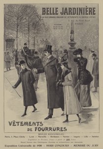 Reklamy odzieży futrzanej z Belle Jardiniere, Paryż (lito) autorstwa French School