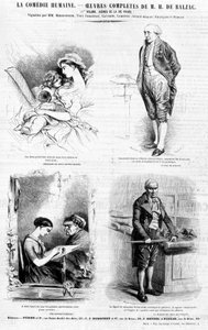 Strona reklamowa dzieł Balzaca - w „Charivari”, lipiec 1842 r. autorstwa French School