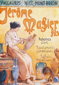 Pocztówka reklamowa z okazji otwarcia sklepu Jmf Jerome Massier Fils w Mont-Baron, Francja, XX wiek autorstwa French School