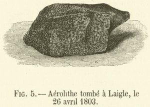Aerolithe spada w Laigle, 26 kwietnia 1803 (grawerowanie) autorstwa French School
