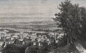Agen - Lot-et-Garonne - rycina w „La France illustrée: geography, history, statystyczna administracja” autorstwa V.A. Malt-Browna. 1884 autorstwa French School