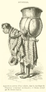 Aguatero lub Water Carrier w Qnito, Republika Ekwadoru, Ameryka Południowa (grawerowanie) autorstwa French School