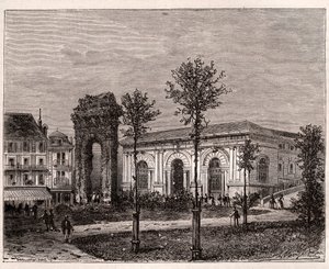 Aix les bains - Aix-les-Bains - Savoy - romański łuk Campanus - grawer w „La France illustrée: geografia, historia, administracja statystyczna” V.A. Malt-Browna. 1884 autorstwa French School