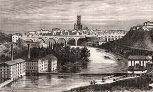 Albi - Langwedocja-Roussillon-Midi-Pyrenee - rycina w „La France illustrée: geografia, historia, administracja statystyczna” autorstwa V.A. Malt-Browna. 1884 autorstwa French School