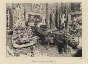 Alexandre Dumas Młodszy w swoim gabinecie autorstwa French School