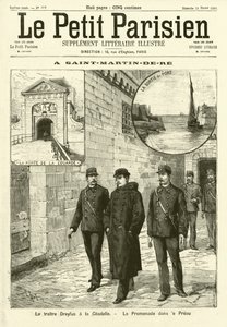 Alfred Dreyfus w więzieniu w Saint-Martin-de-Re we Francji (grafika) autorstwa French School