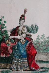 Alegoria Jesieni (kolorowy grawerunek) autorstwa French School