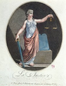 Alegoria Sprawiedliwości, wyd. J. Chereau, Paryż, 1792 autorstwa French School