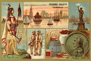 Ameryka (chromolit) autorstwa French School
