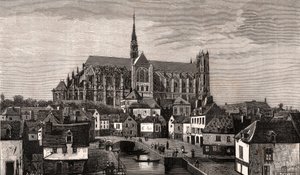 Amiens - Nord-Pas-de-Calais-Picardie - grawerowanie w „La France illustrée: geografia, historia, administracja statystyczna” autorstwa V.A. Malt-Browna. 1884 autorstwa French School