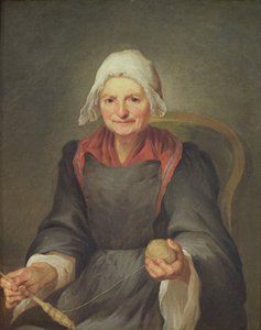 Stara kobieta kręci się autorstwa French School
