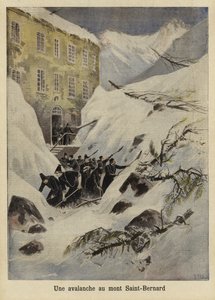 Lawina na Wielkiej Przełęczy św. Bernarda, Szwajcaria, 1897