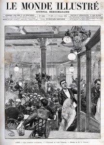 Anarchistyczne ataki w Paryżu w lutym 1894. Wybuch w Terminus Cafe. „Świat Ilustrowany” z 17 lutego autorstwa French School
