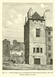 Dawna twierdza komandorii Saint-Jean de Latran, zwana wieżą Bichat, zburzona w 1854 r. autorstwa French School