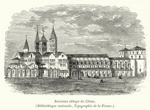 Dawne opactwo Cluny (rycina) autorstwa French School