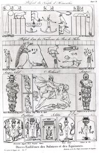 Starożytne egipskie i perskie ilustracje i symbole religijne i astronomiczne autorstwa French School