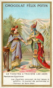 Starożytna egipska pantomima (chromolitho) autorstwa French School