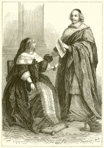 Anna Austriaczka i kardynał Mazarin autorstwa French School